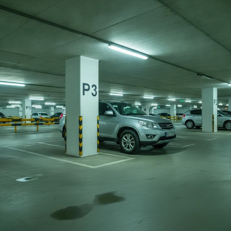 Your car parked in the garage on level P3